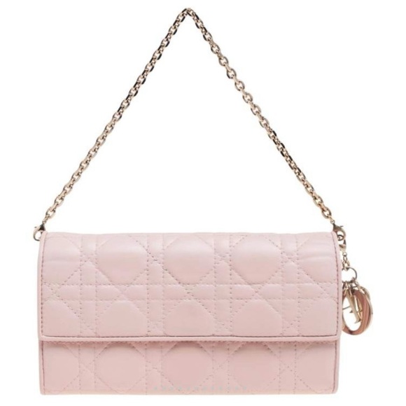 Dior Handbags - Dior Lady Dior wallet on chain in pink Cannage lambskin leather